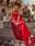 Vestido madrina rojo con capa Veni Infantino 25026 - Imagen 1
