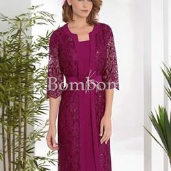 Conjunto de vestido con casaca , verde o buganvilla - Imagen 1