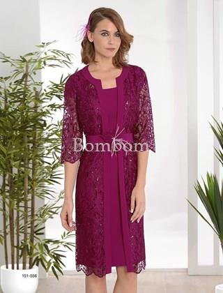 Conjunto de vestido con casaca , verde o buganvilla - Imagen 1