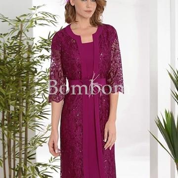 Conjunto de vestido con casaca , verde o buganvilla - Imagen 1