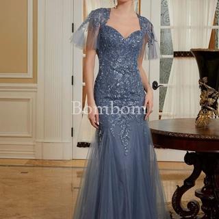 Laia  vestido de madrina  corte sirena gris - Imagen 1