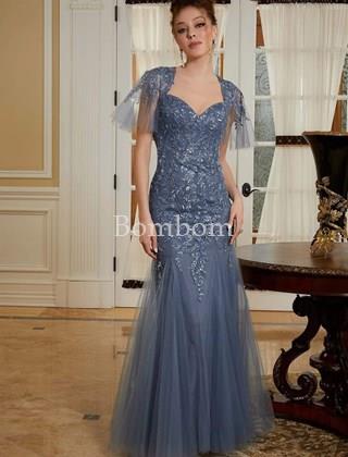 Laia vestido de madrina corte sirena gris - Imagen 1