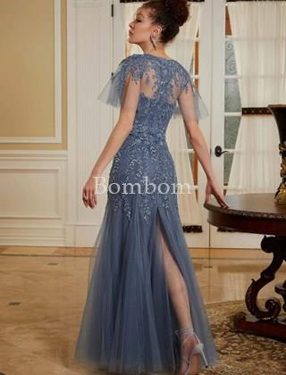 Laia vestido de madrina corte sirena gris - Imagen 2