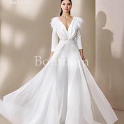 Mono de creppe con sobre falda de organza - Imagen 1