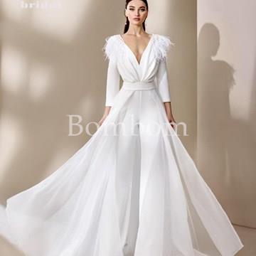 Mono de creppe con sobre falda de organza - Imagen 1