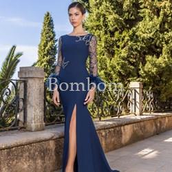Tamara vestido de madrina o madre de novia elegante marino - Imagen 1