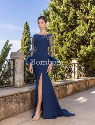 Tamara vestido de madrina o madre de novia elegante marino - Imagen 1