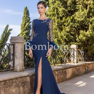 Tamara vestido de madrina o madre de novia elegante marino - Imagen 1