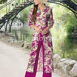 Traje de casaca bordada y pantalon tejido devoré - Imagen 1