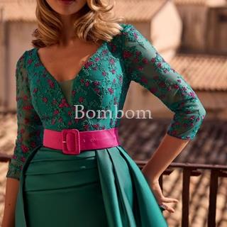 #veni infantino vestido  madrina con sobrefalda#vestido de madre de novia - Imagen 1