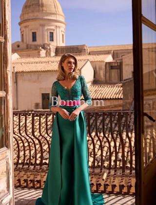 #veni infantino vestido madrina con sobrefalda#vestido de madre de novia - Imagen 2