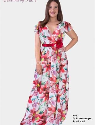 Vestido 4967 largo floral talla grande disponible en talla 58 y 62 - Imagen 1