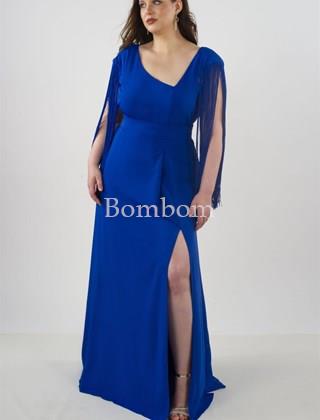 #Vestido asimétrico azul talla grande - Imagen 1