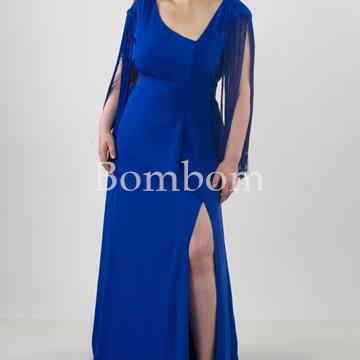 #Vestido asimétrico azul talla grande - Imagen 1