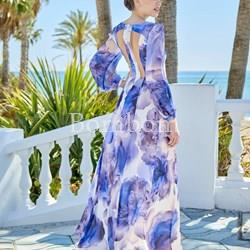 Vestido asimétrico gasa y seda - Imagen 2