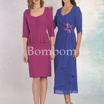 Vestido azul midi , con plumas en cintura - Imagen 1