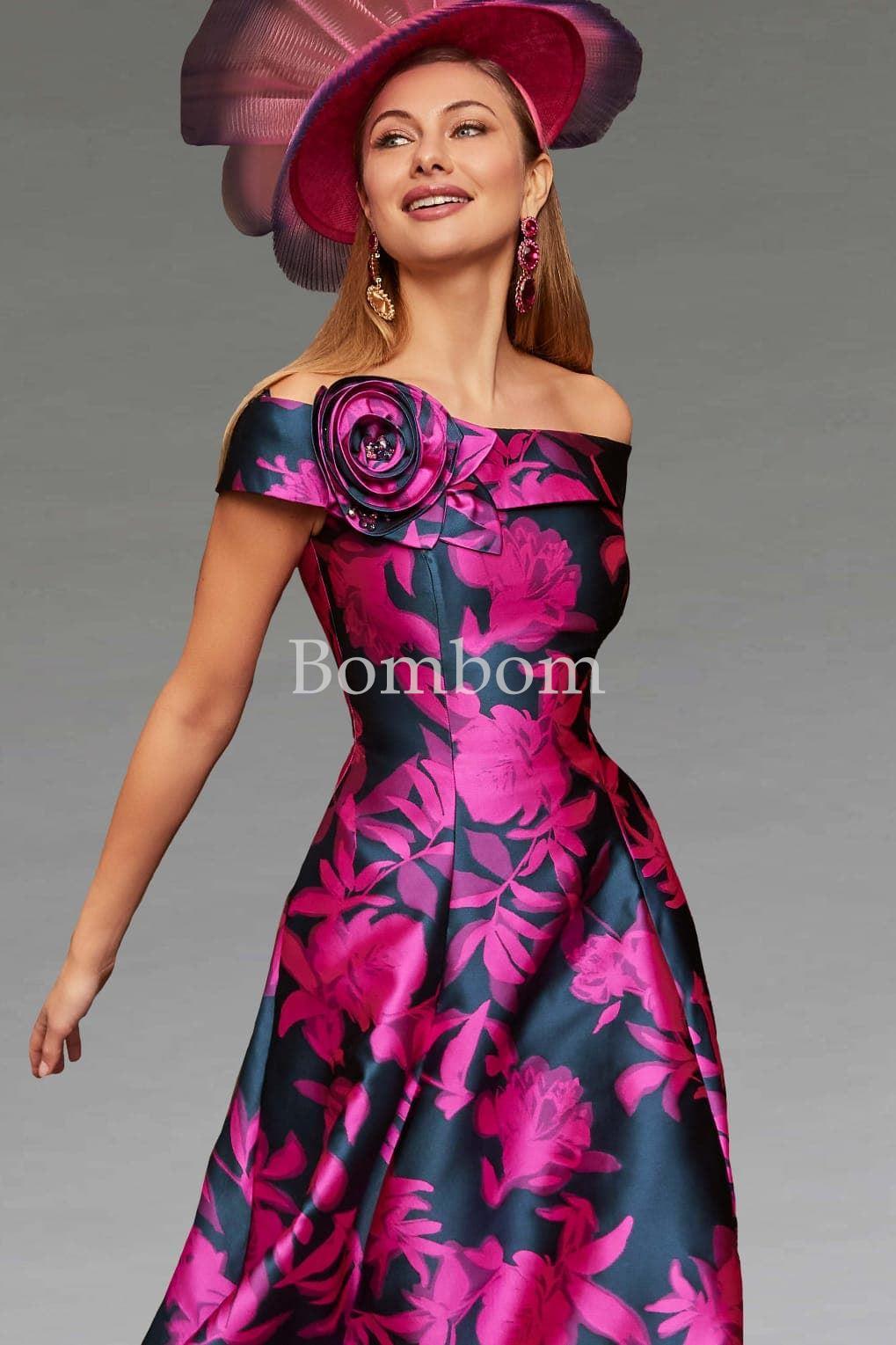 #vestido bardot veni infantino , madre de novia o madrina elegante y juvenil - Imagen 1