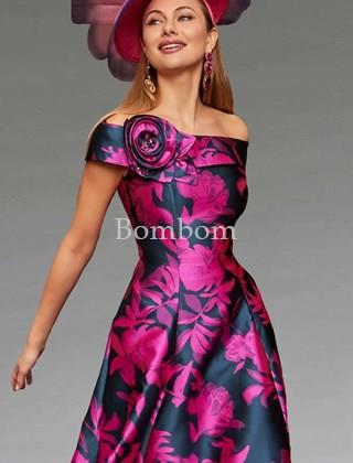 #vestido bardot veni infantino , madre de novia o madrina elegante y juvenil - Imagen 1