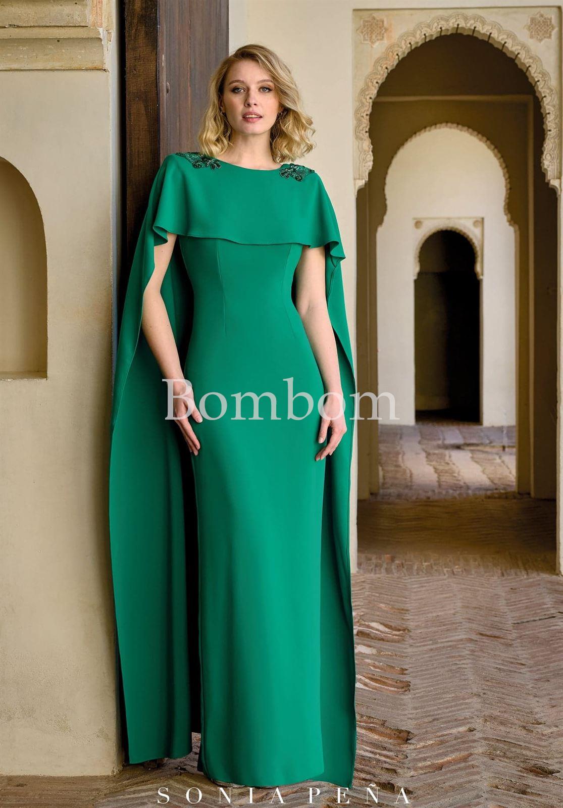 Vestido capelina verde - Imagen 1
