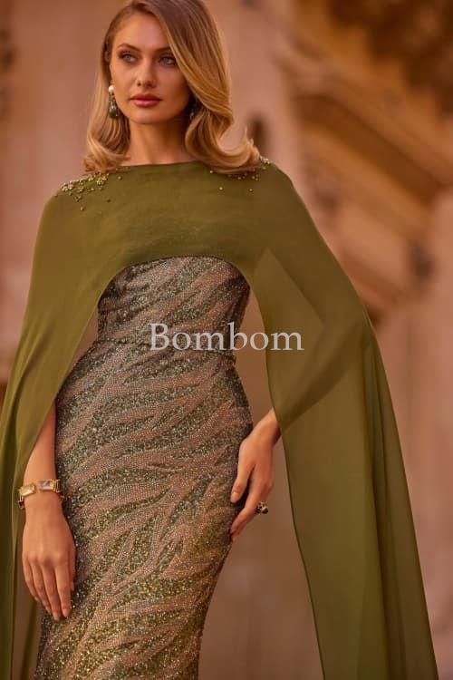 #vestido con capa de pedreria #vestidomadredenovia#vestidoceremoniagalicias - Imagen 3