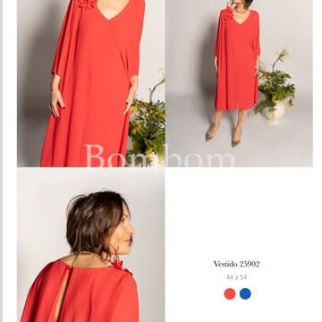 #vestido corto de ceremonia con capa tallas grandes - Imagen 1