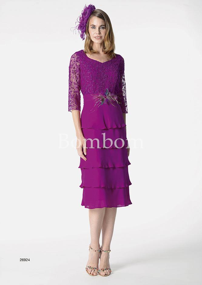 Vestido corto mangas francesa falda de volantes - Imagen 1