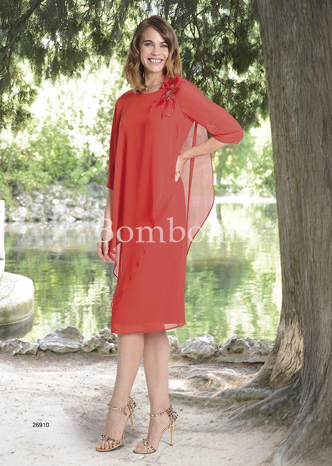 Vestido corto rojo evassé - Imagen 1