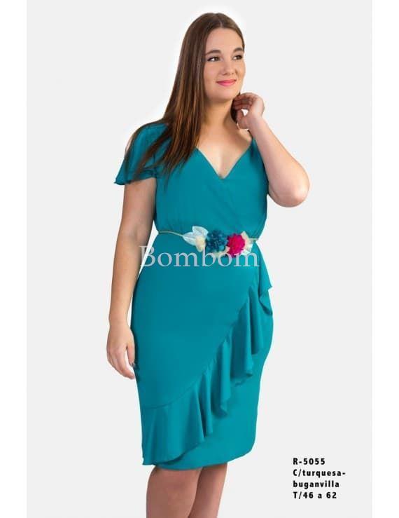 Vestido corto talla grande Celestina disponible en verde 5055 - Imagen 1