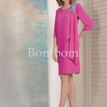 Vestido corto tipo tunica fucsia o azul - Imagen 1