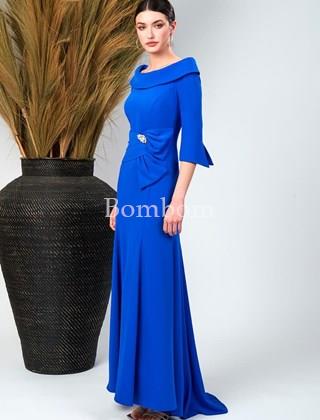 Vestido cuello barco madrina - Imagen 1