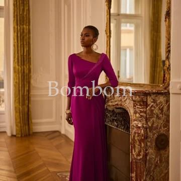 Vestido de madrina burdeos - Imagen 1