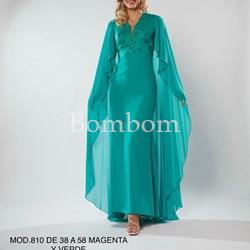 Vestido de madrina con capa , magenta o verde - Imagen 1