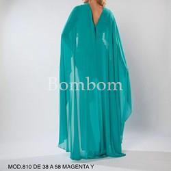 Vestido de madrina con capa , magenta o verde - Imagen 2
