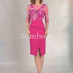 #vestido de madrina corto # vestido talla grande de ceremonia#vestido corto madrina buganvilla - Imagen 1