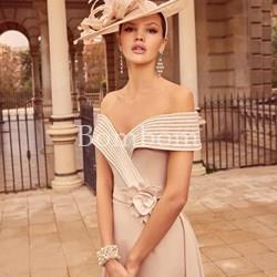 #Vestido de madrina cuello barco champan - Imagen 2