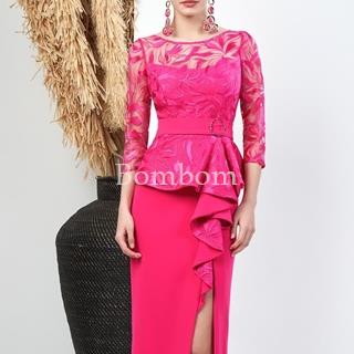 Vestido de madrina  disponible en largo fucsia - Imagen 1