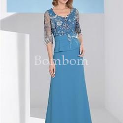 Vestido de madrina elegante azul - Imagen 1