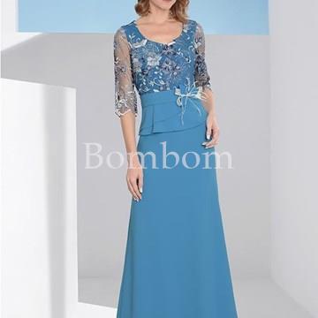 Vestido de madrina elegante azul - Imagen 1