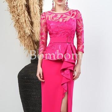 Vestido de madrina elegante con mangas - Imagen 2