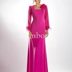 Vestido de madrina elegante con mangas - Imagen 1
