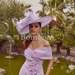 #vestido de madrina lila con mangas cuello barco , Veni infantino #vestidodemadrinaelegante - Imagen 1
