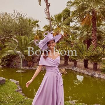 #vestido de madrina lila con mangas cuello barco , Veni infantino #vestidodemadrinaelegante - Imagen 2