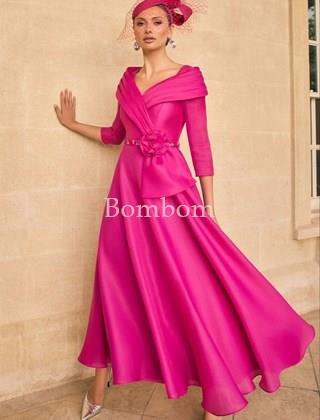 Vestido de madrina midi cuello bardot - Imagen 1