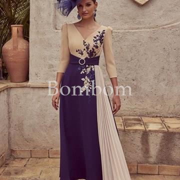 #Vestido de madrina veni infantino elegante #vestido ceremonia con mangas - Imagen 2