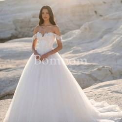 Vestido de novia blanco corte a - Imagen 1