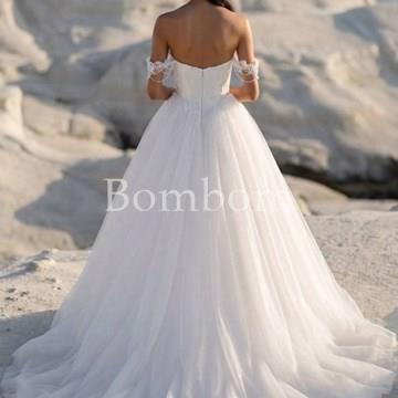 Vestido de novia blanco corte a - Imagen 2