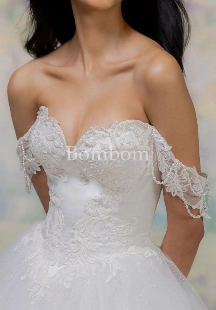 Vestido de novia blanco corte a - Imagen 4