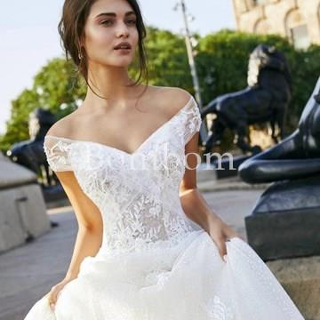 Vestido de novia blanco escote v - Imagen 1
