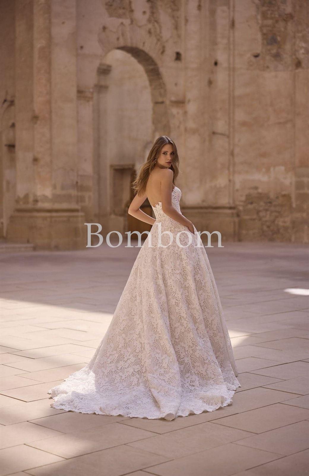 Vestido de novia blanco falda desmontable veni infantino 63075 - Imagen 1