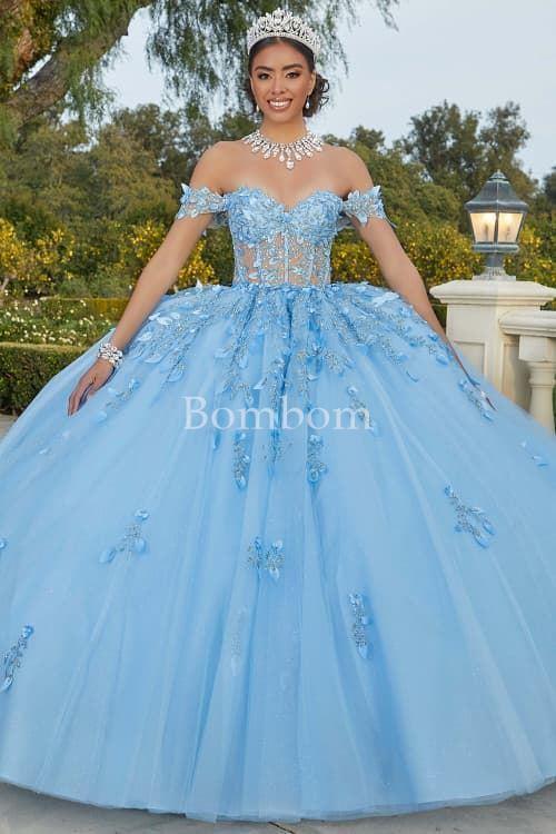 VESTIDO de novia color azul - Imagen 1